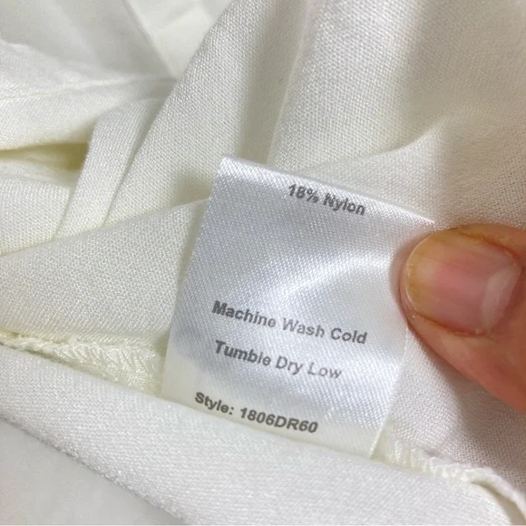 Choosy Crosby St White Plunging V Neck Tie Front Shirt Dress 0 - Picture 7 of 15